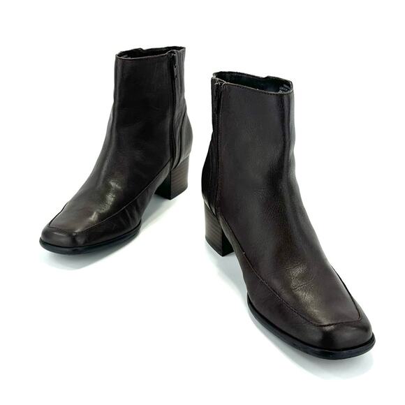 Easy Spirit Franchises Women Brown Ankle Boot Size 10 Leather Block Heel Bootie - Picture 11 of 14